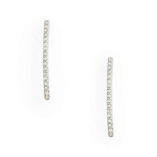 Lauren Ralph Lauren Silver Tone Pavé Threader Earrings