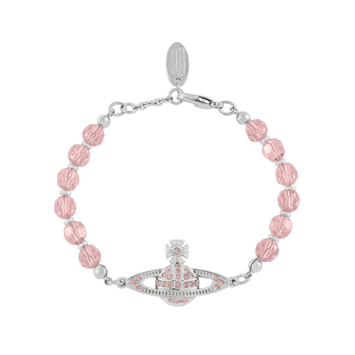 Vivienne Westwood Silver Rose Messaline Orb Row Bracelet