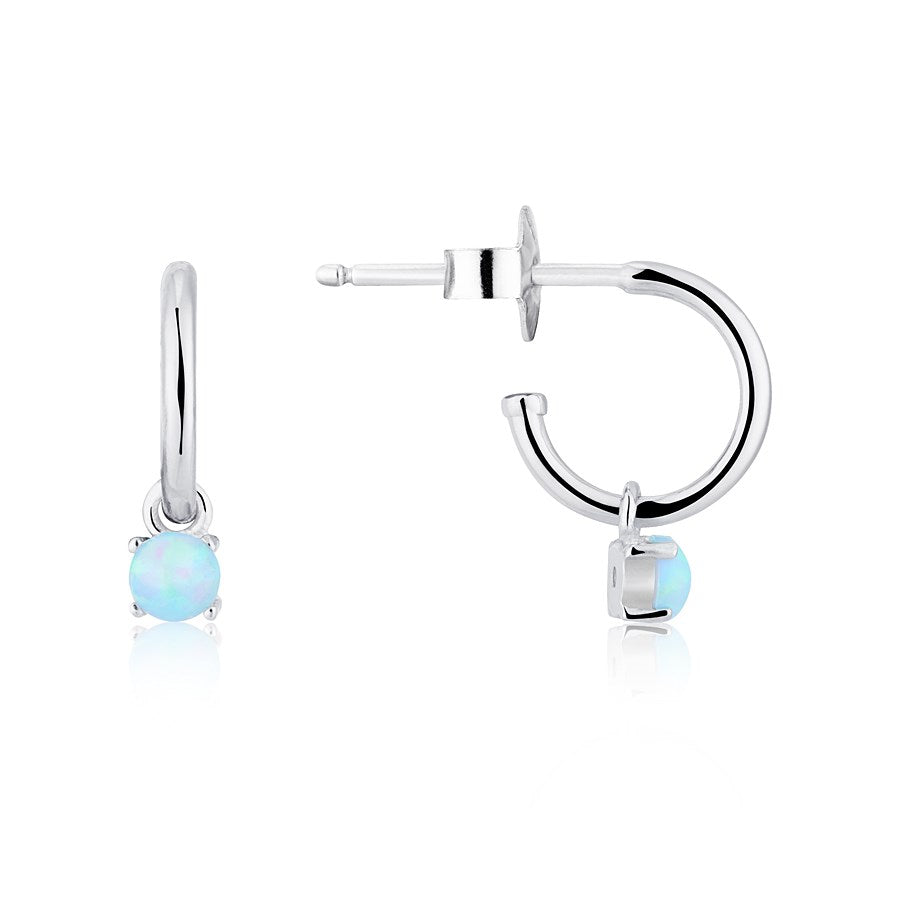 Argento Blue Opal Hoop Earrings