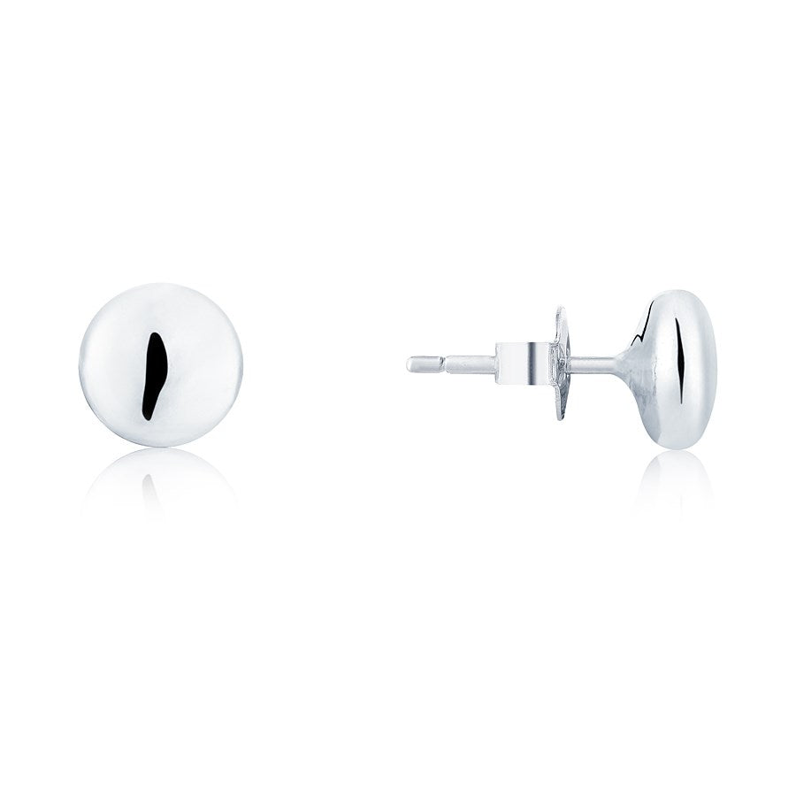 Argento Recycled Silver Flat Stud Earrings