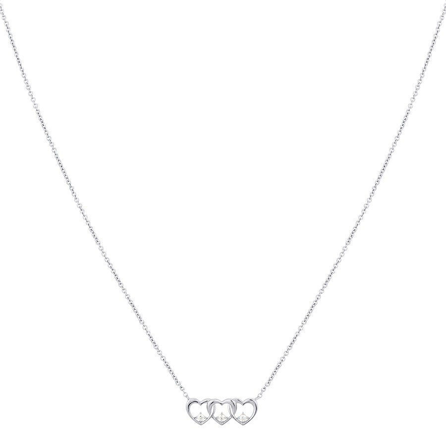 Argento Silver Row of Hearts Necklace