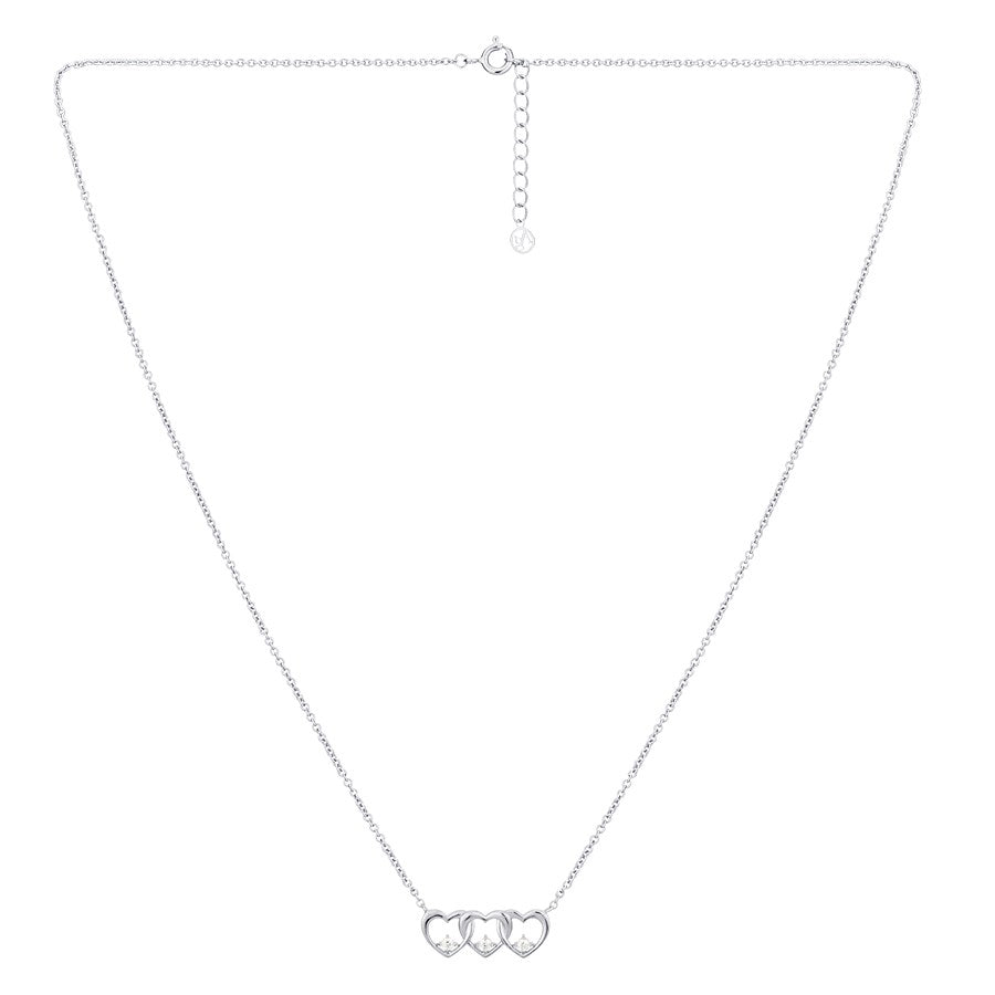 Argento Silver Row of Hearts Necklace