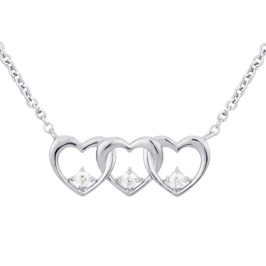 Argento Silver Row of Hearts Necklace