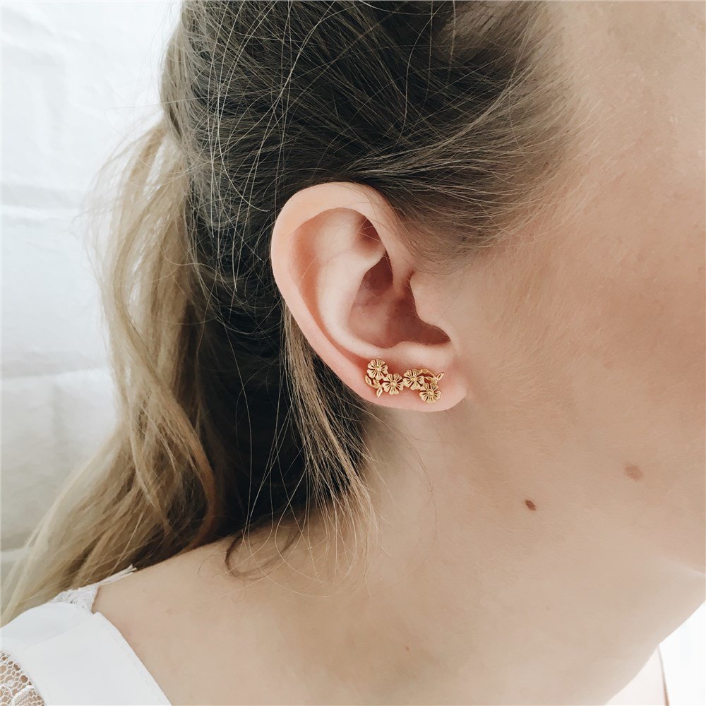 Olivia Burton Lace Detail Crawler Gold Earrings