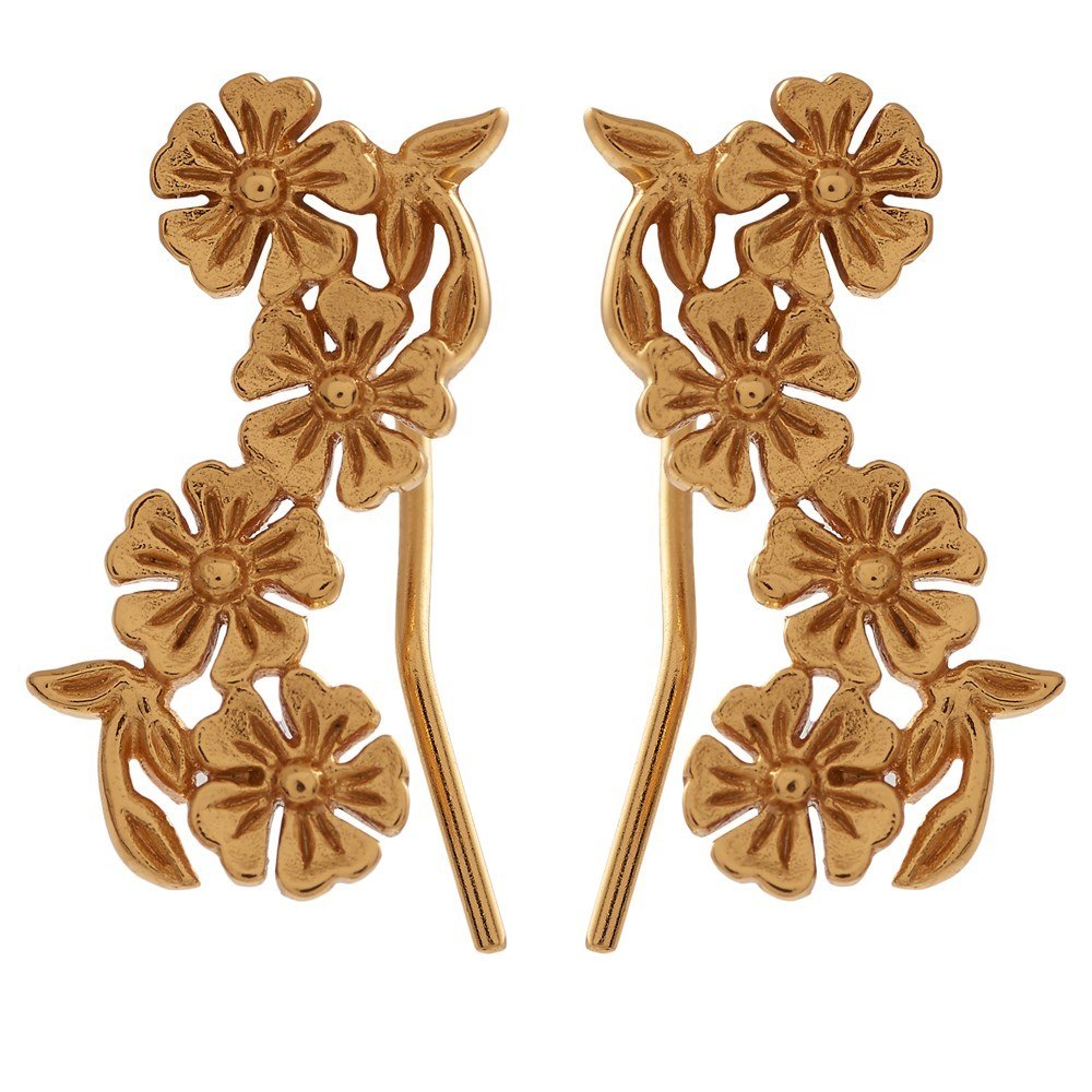 Olivia Burton Lace Detail Crawler Gold Earrings