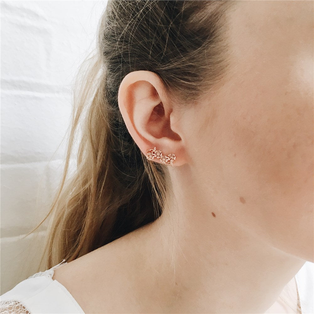 Olivia Burton Lace Detail Crawler Rose Gold Earrings