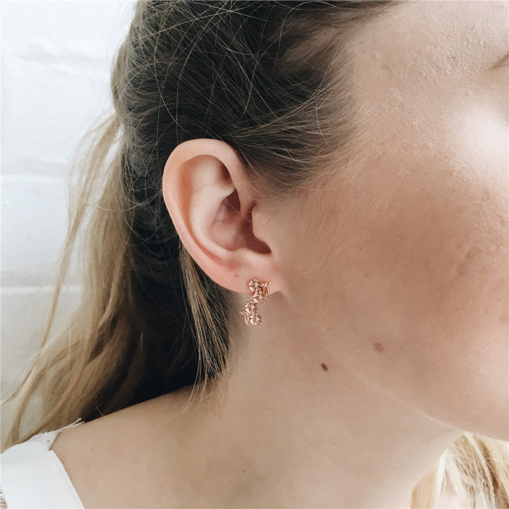 Olivia Burton Lace Detail Crawler Rose Gold Earrings