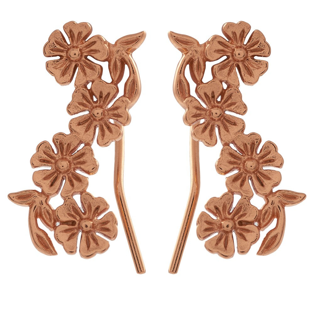 Olivia Burton Lace Detail Crawler Rose Gold Earrings