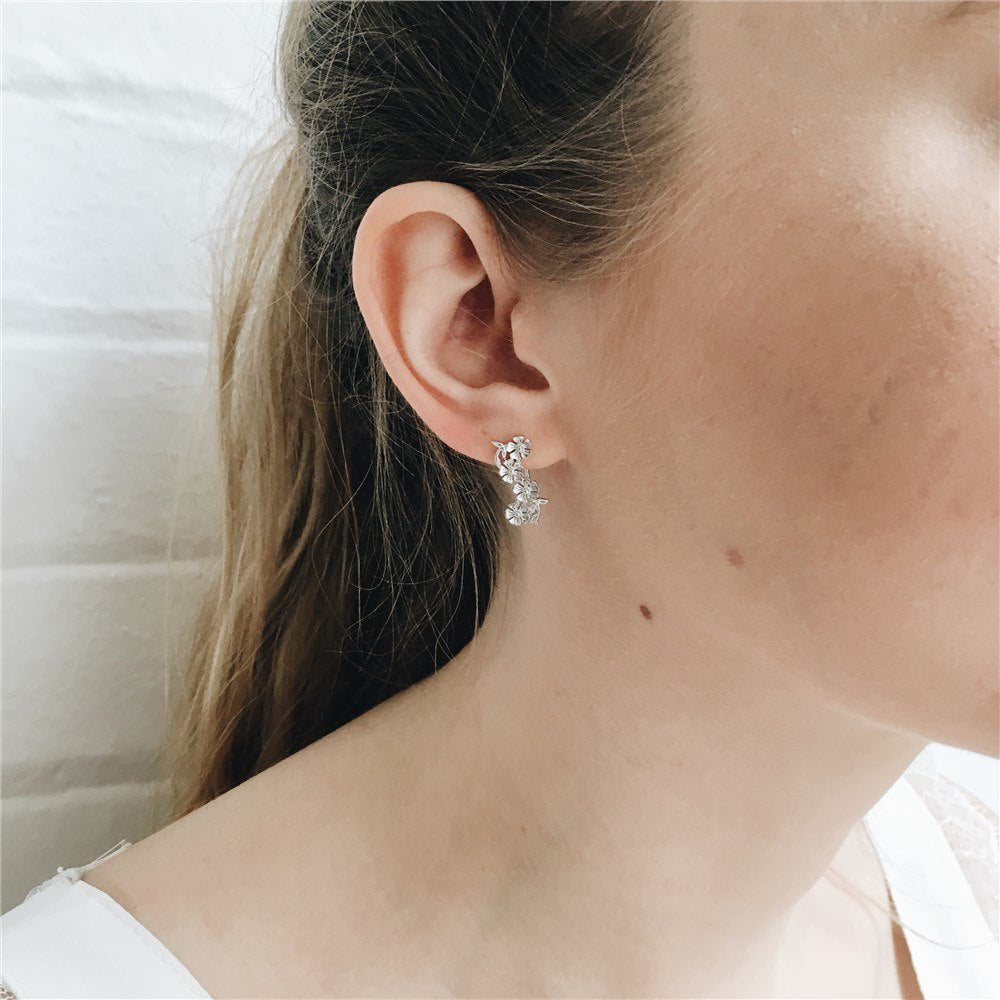 Olivia Burton Lace Detail Silver Crawler Earrings