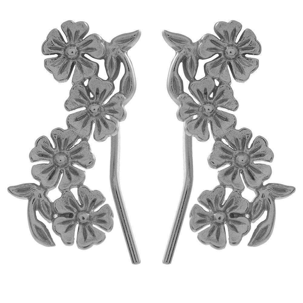 Olivia Burton Lace Detail Silver Crawler Earrings