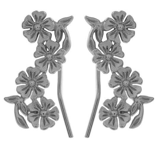 Olivia Burton Lace Detail Silver Crawler Earrings