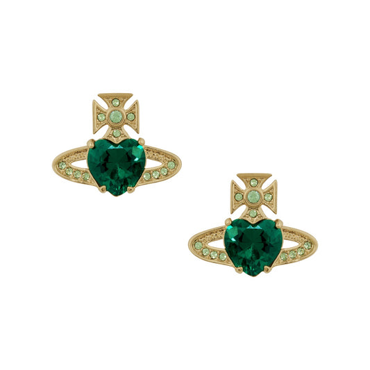 Vivienne Westwood Gold Emerald Green Ariella Studs