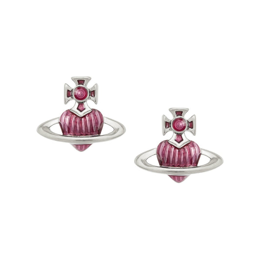 Vivienne Westwood Silver Rose Fabianna Heart Orb Studs
