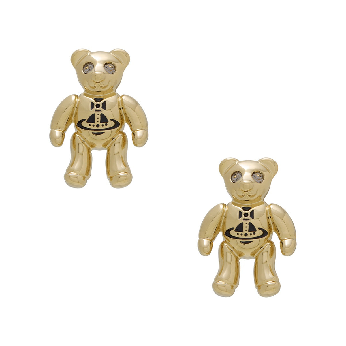 Vivienne Westwood Gold Ruby Teddy Studs