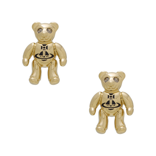 Vivienne Westwood Gold Ruby Teddy Studs