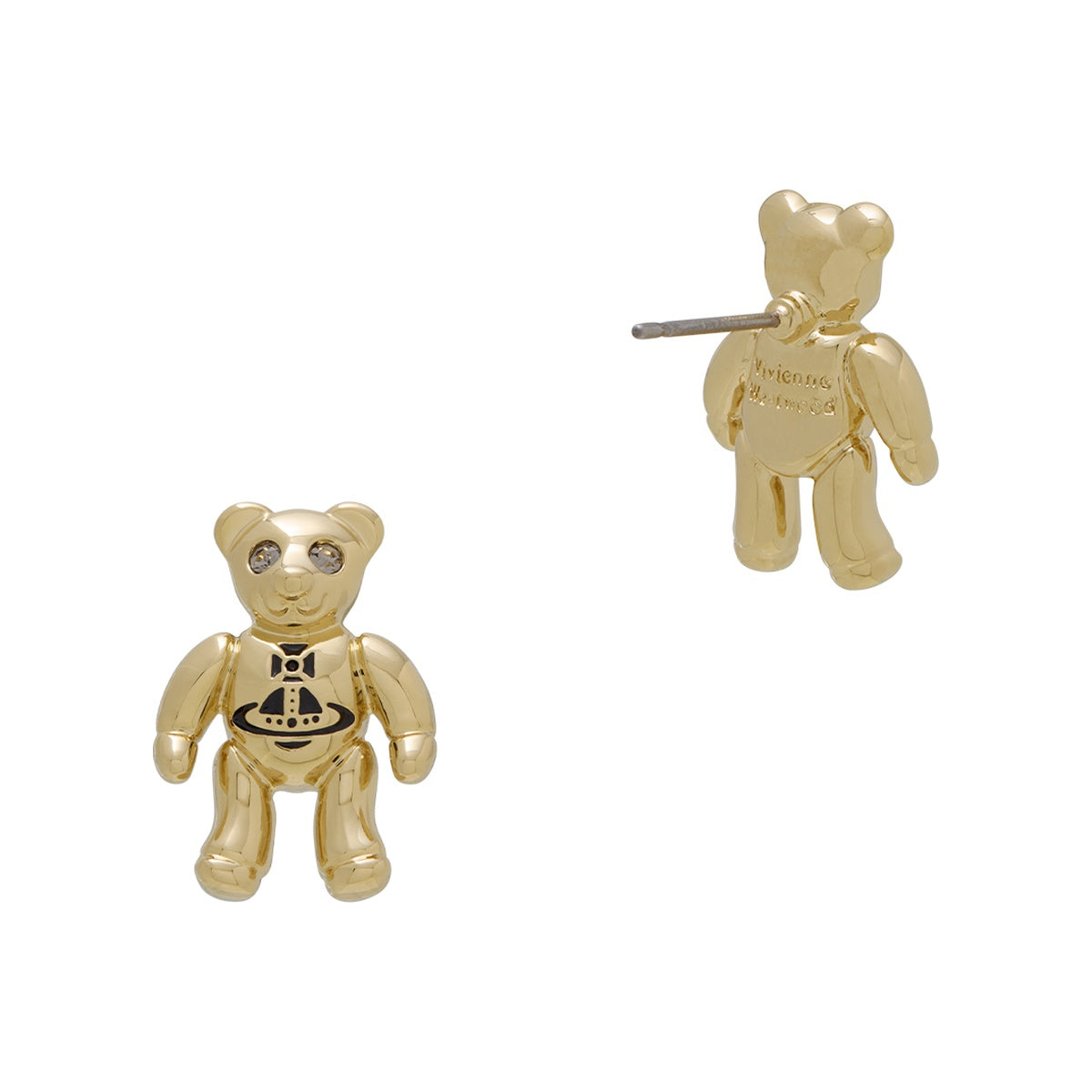 Vivienne Westwood Gold Ruby Teddy Studs