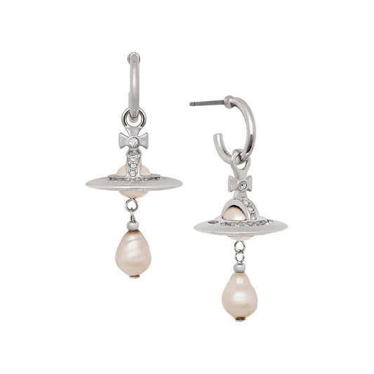 Vivienne Westwood Silver Aleksa Pearl Orb Drop Earrings