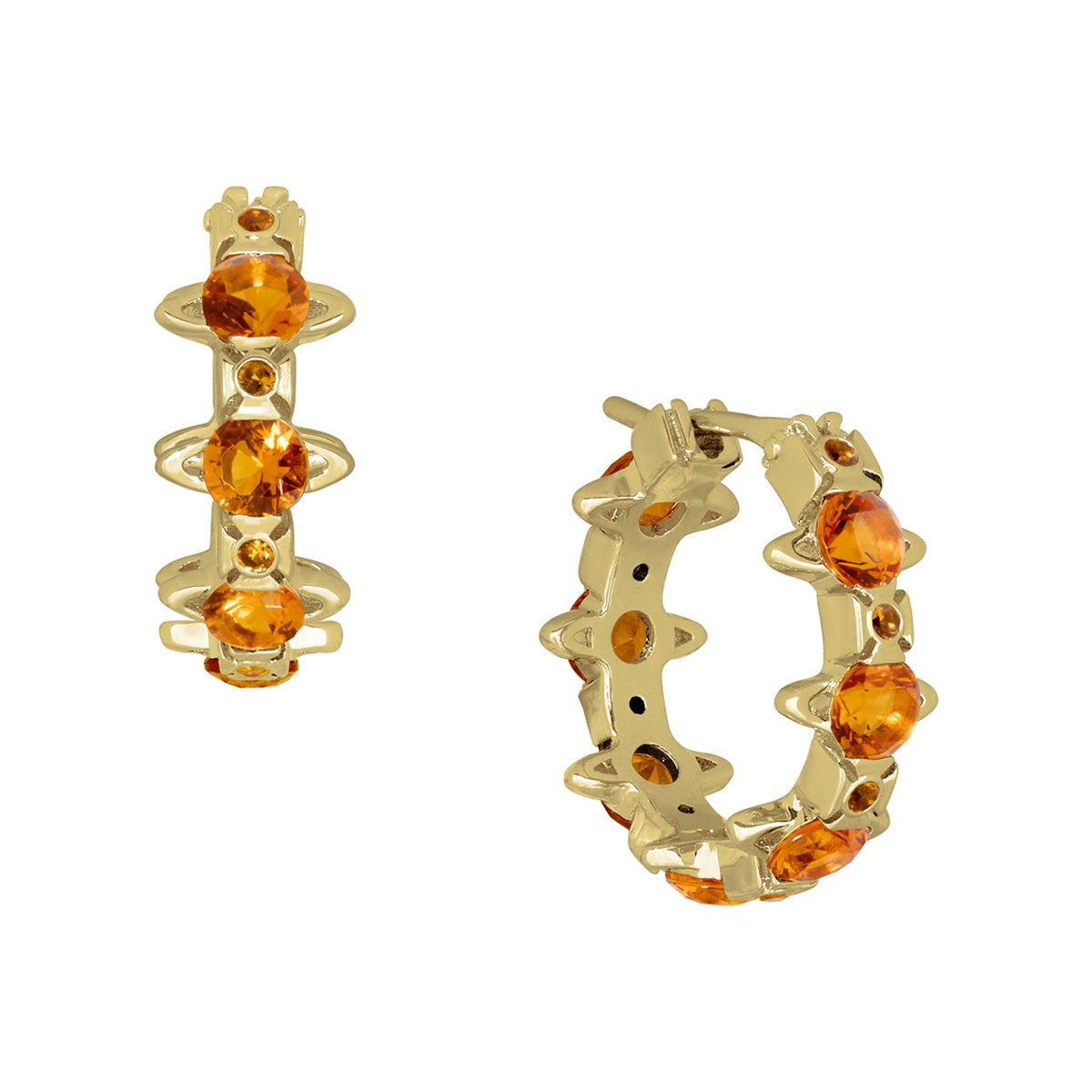 Vivienne Westwood Gold Citrine CZ Warwick Multi Orb Huggies