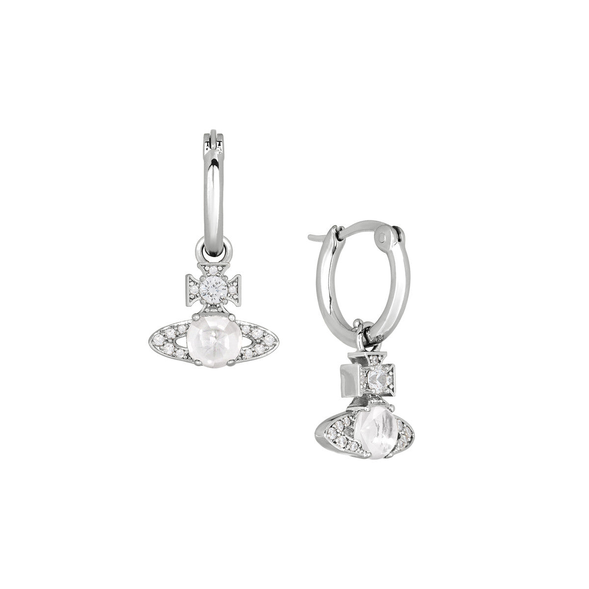 Vivienne Westwood Silver Ondina CZ Orb Huggies
