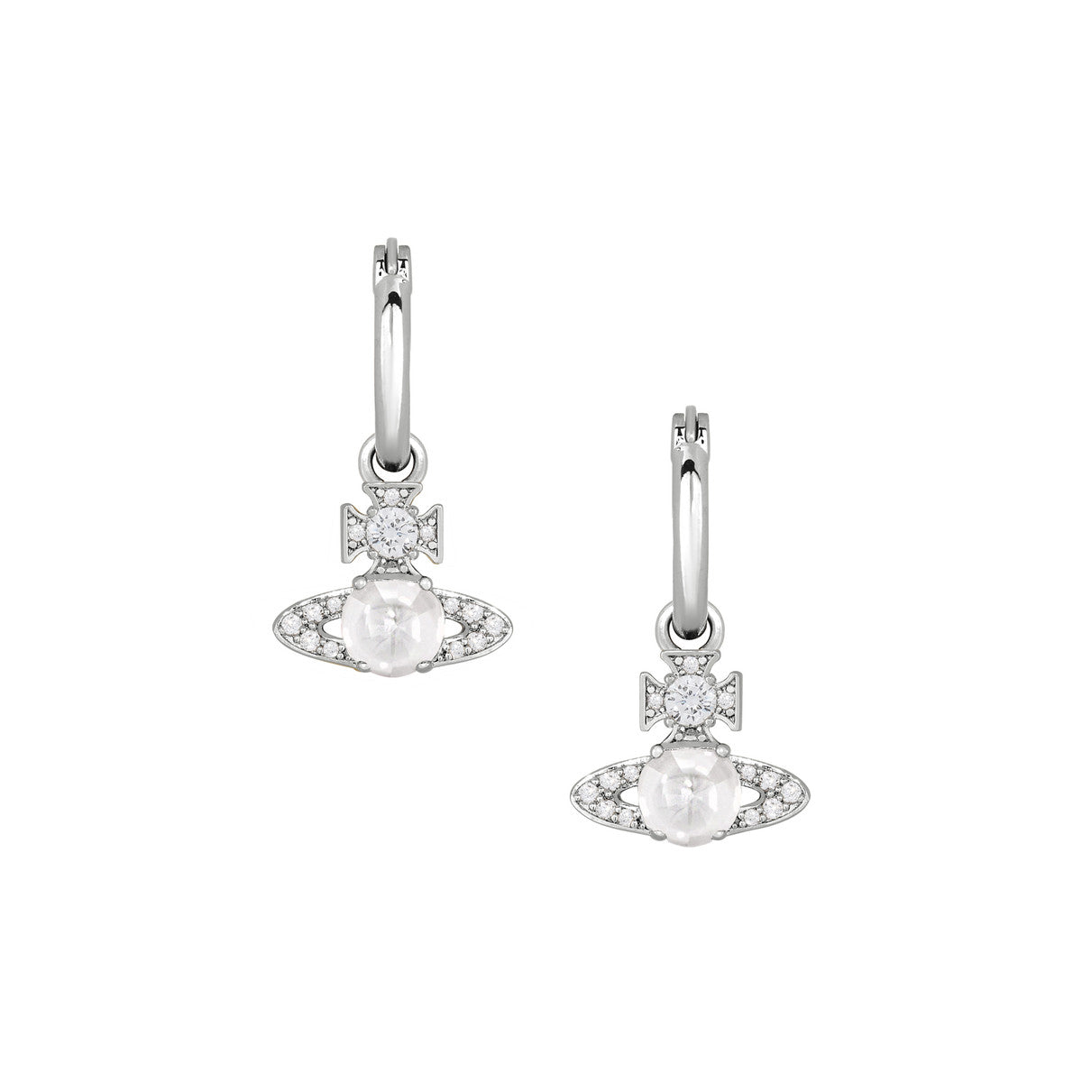 Vivienne Westwood Silver Ondina CZ Orb Huggies