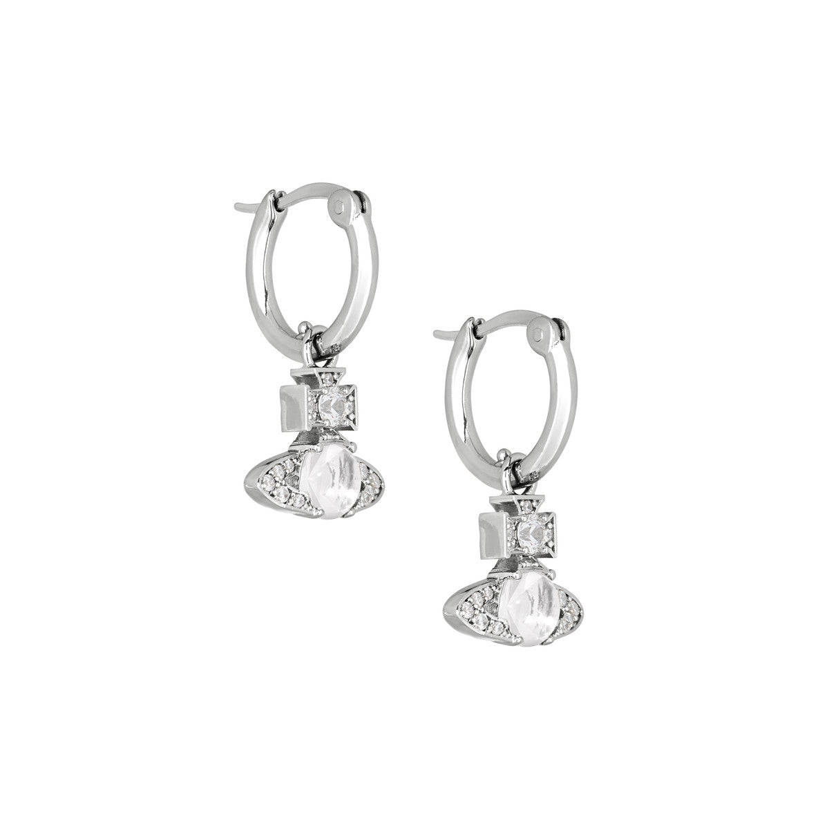 Vivienne Westwood Silver Ondina CZ Orb Huggies