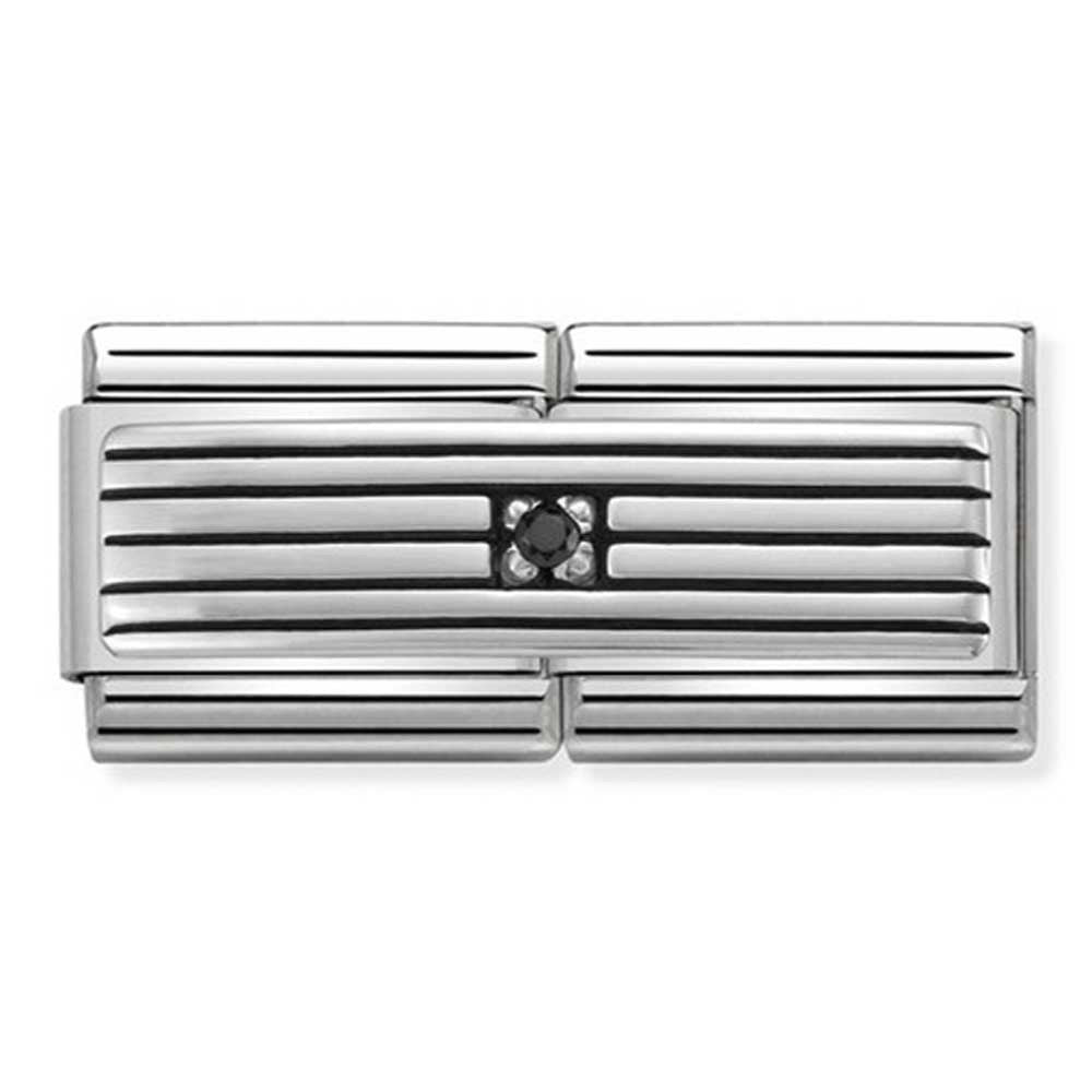 Nomination  Double Link Cubic Zirconia Lines Charm 