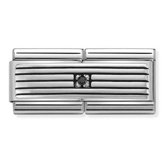 Nomination  Double Link Cubic Zirconia Lines Charm 