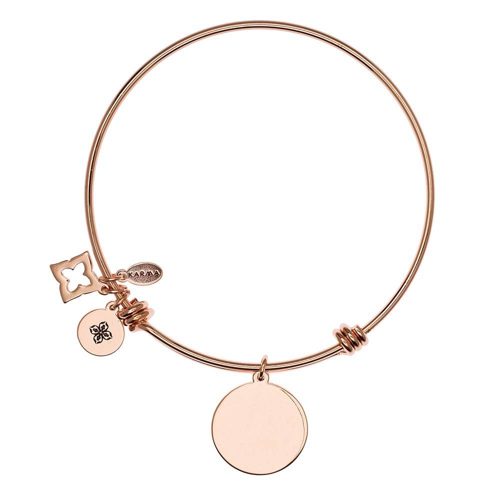 Karma Rose Gold Engraving Bangle