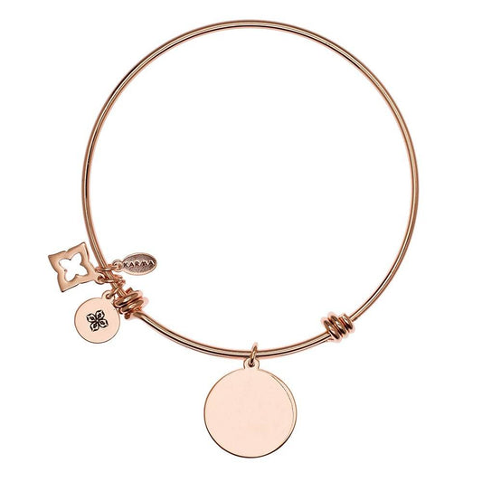 Karma Rose Gold Engraving Bangle