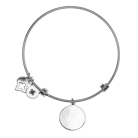 Karma Silver Engraving Bangle