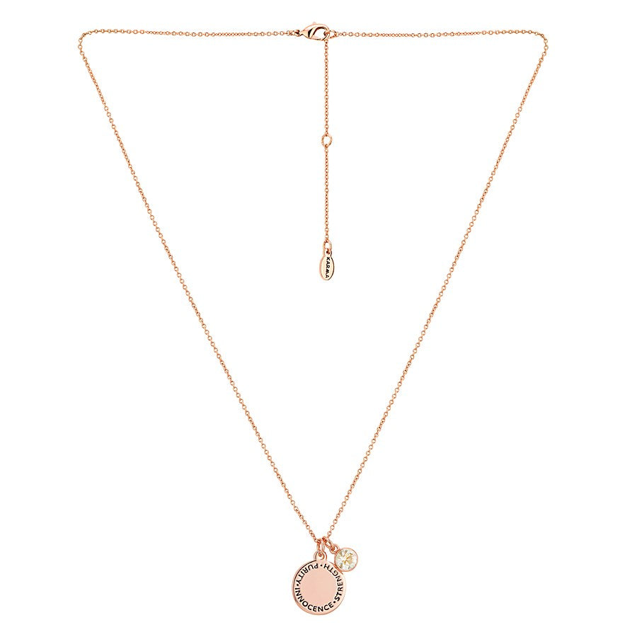 Karma April Birthstone Rose Gold Necklace