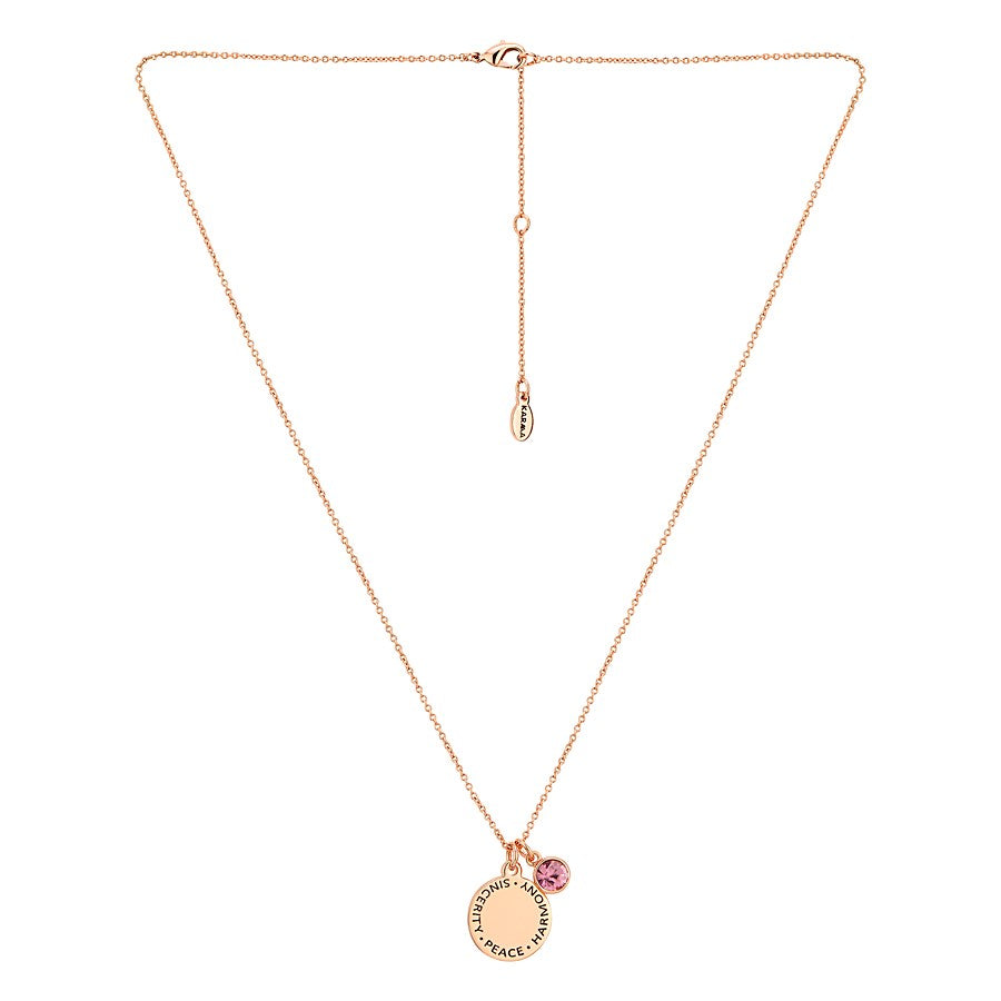 Karma February Birthstone Rose Gold Necklace