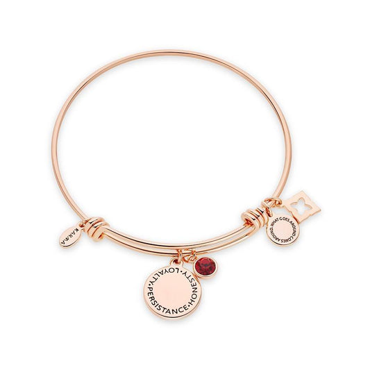 Karma January Birthstone Rose Gold Bangle