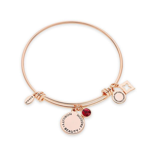 Karma July Birthstone Rose Gold Bangle 
