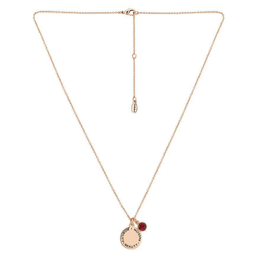 Karma July Birthstone Rose Gold Necklace