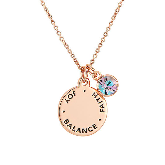 Karma June Birthstone Rose Gold Necklace