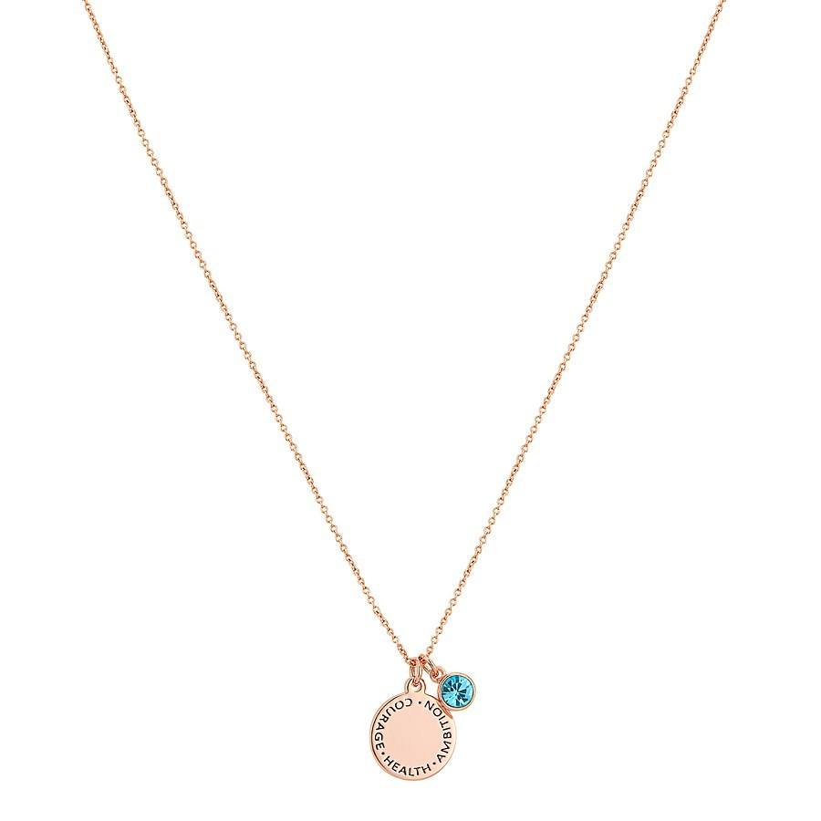 Karma March Birthstone Rose Gold Necklace