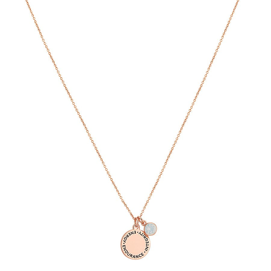 Karma October Birthstone Rose Gold Necklace