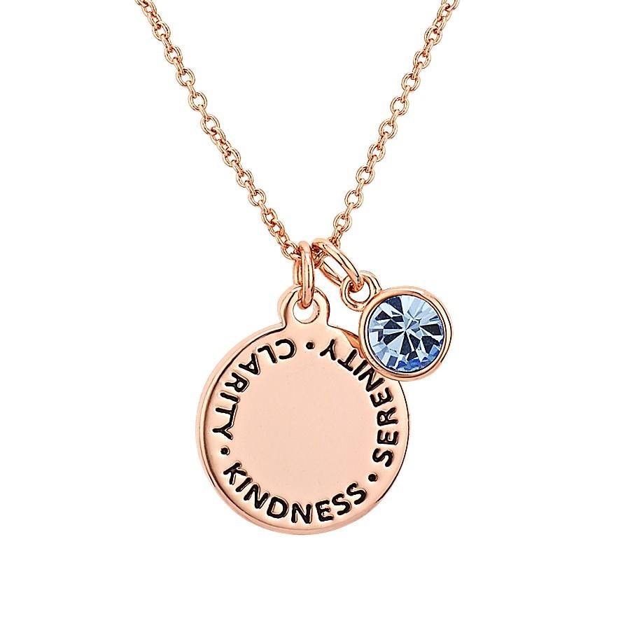 Karma September Birthstone Rose Gold Necklace