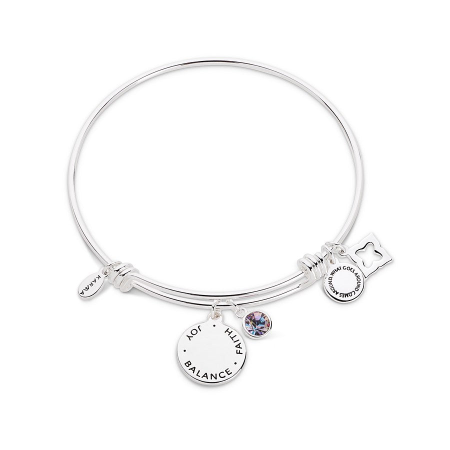 Karma June Birthstone Bangle