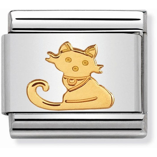 Nomination Classic Gold Seated Cat Charm