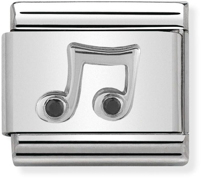 Nomination Silver Crystal Music Note Charm