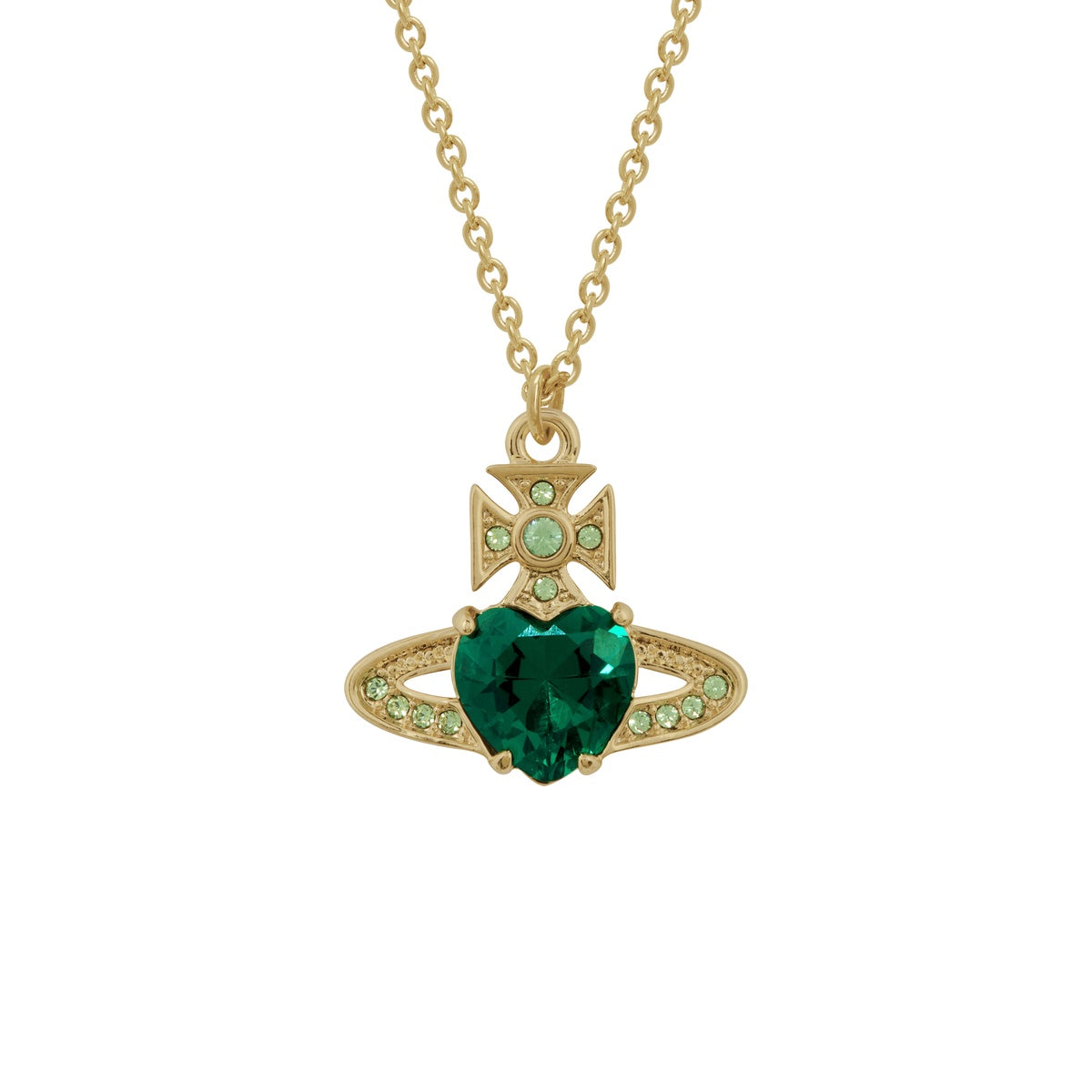 Vivienne Westwood Gold Emerald Green Ariella Necklace