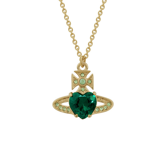 Vivienne Westwood Gold Emerald Green Ariella Necklace
