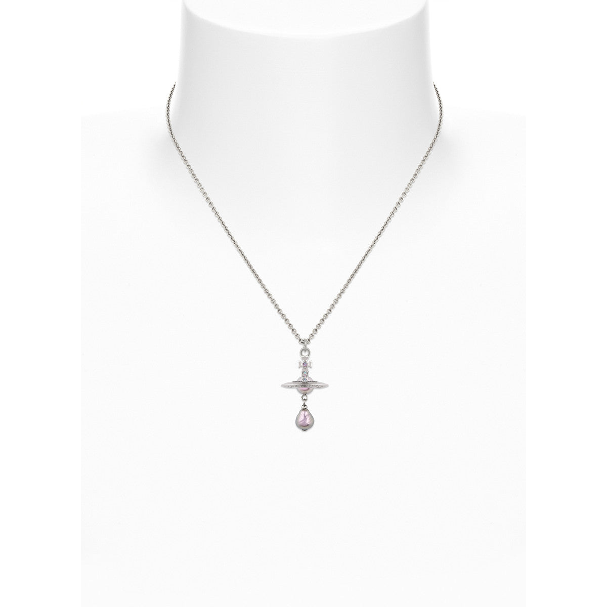 Vivienne Westwood Silver Purple Aleksa Pearl Orb Drop Necklace