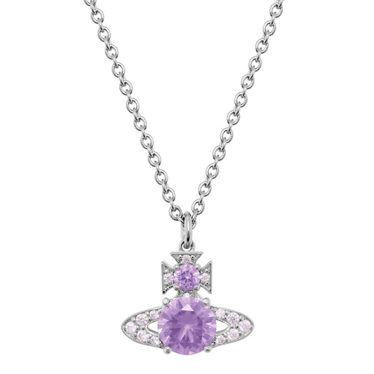 Vivienne Westwood Silver Lavender CZ Ismene Necklace