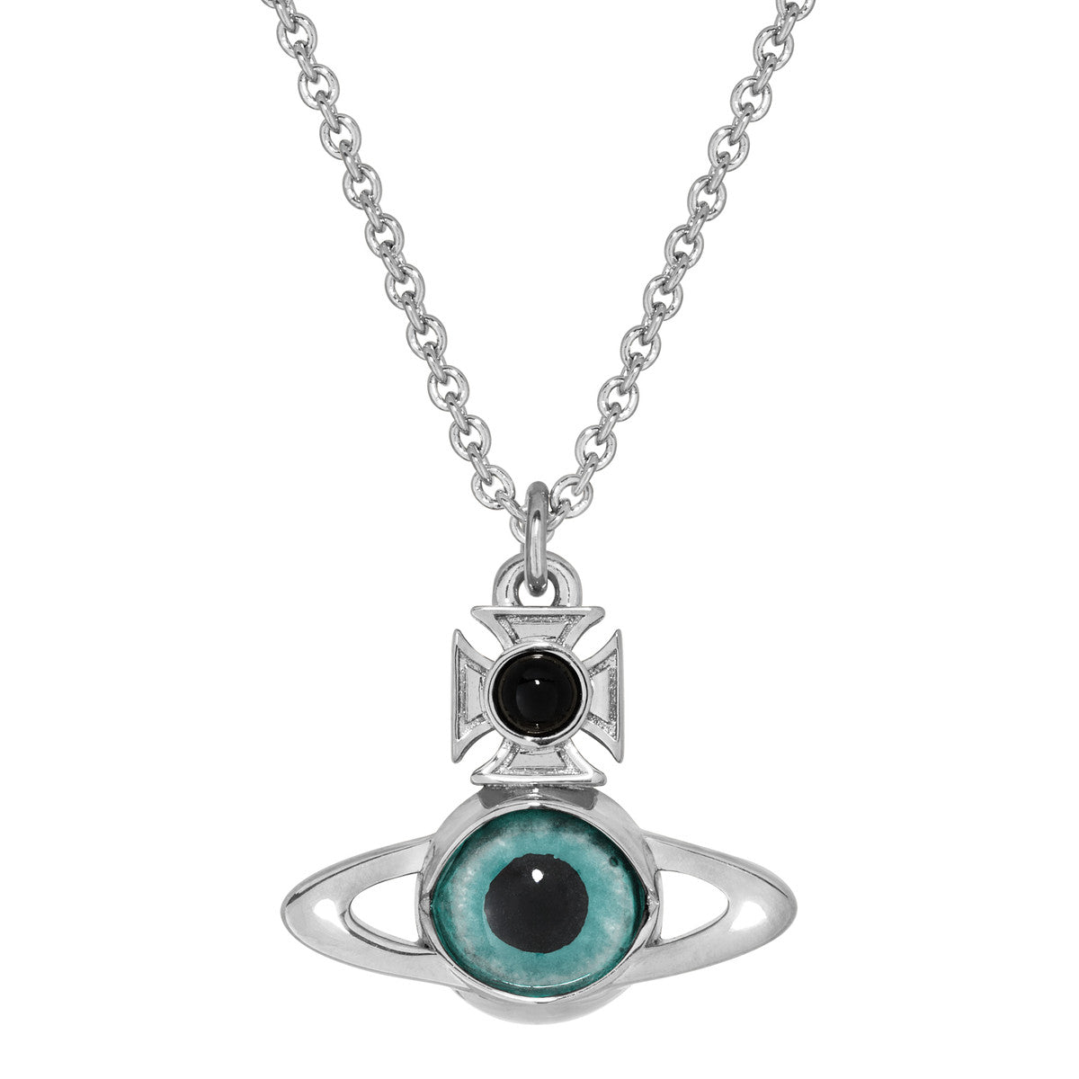 Vivienne Westwood Silver Deanna Blue Glass Eye Neckalce