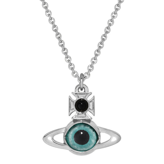 Vivienne Westwood Silver Deanna Blue Glass Eye Neckalce