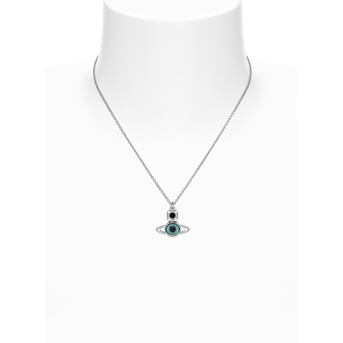 Vivienne Westwood Silver Deanna Blue Glass Eye Neckalce