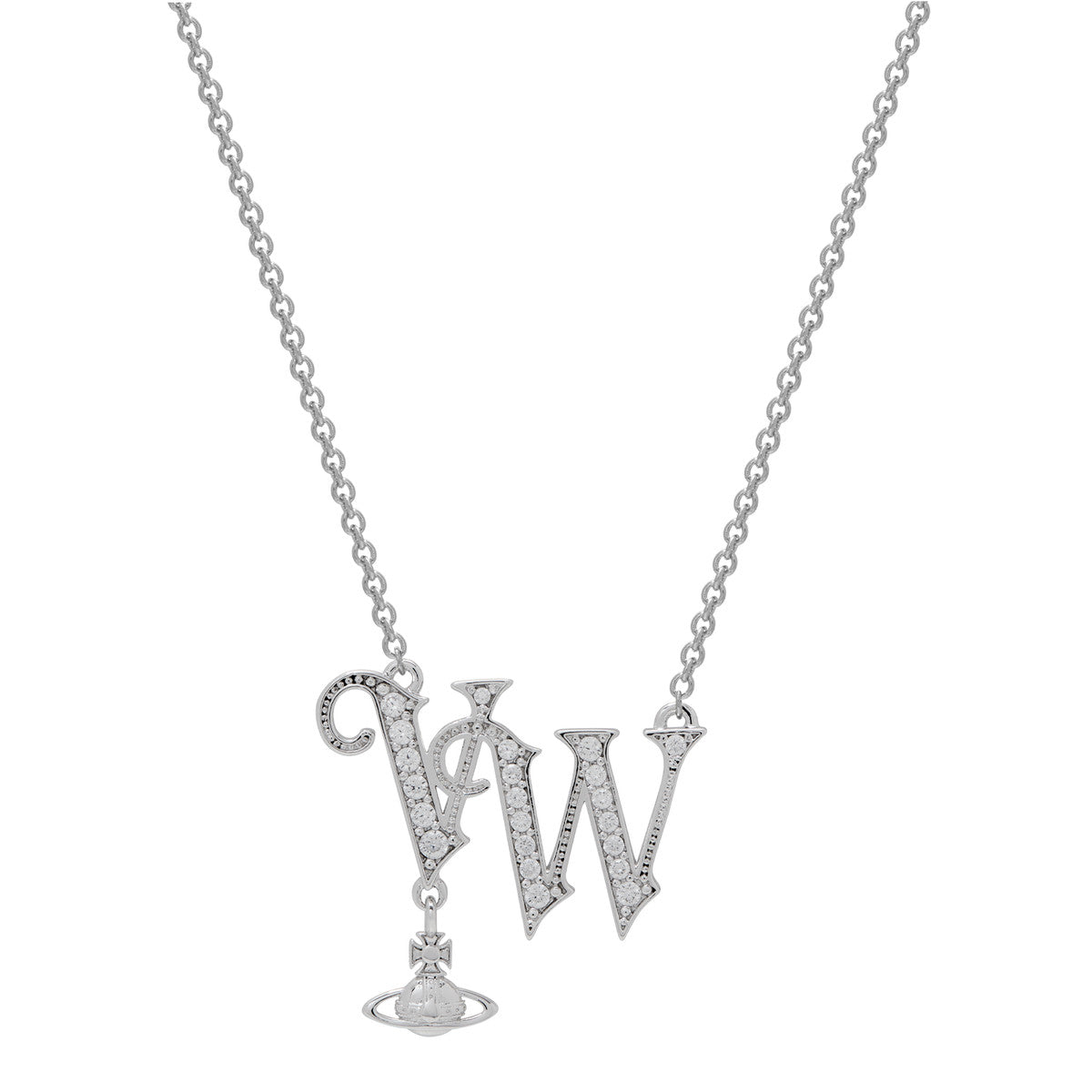 Vivienne Westwood Silver VW Pavé Necklace